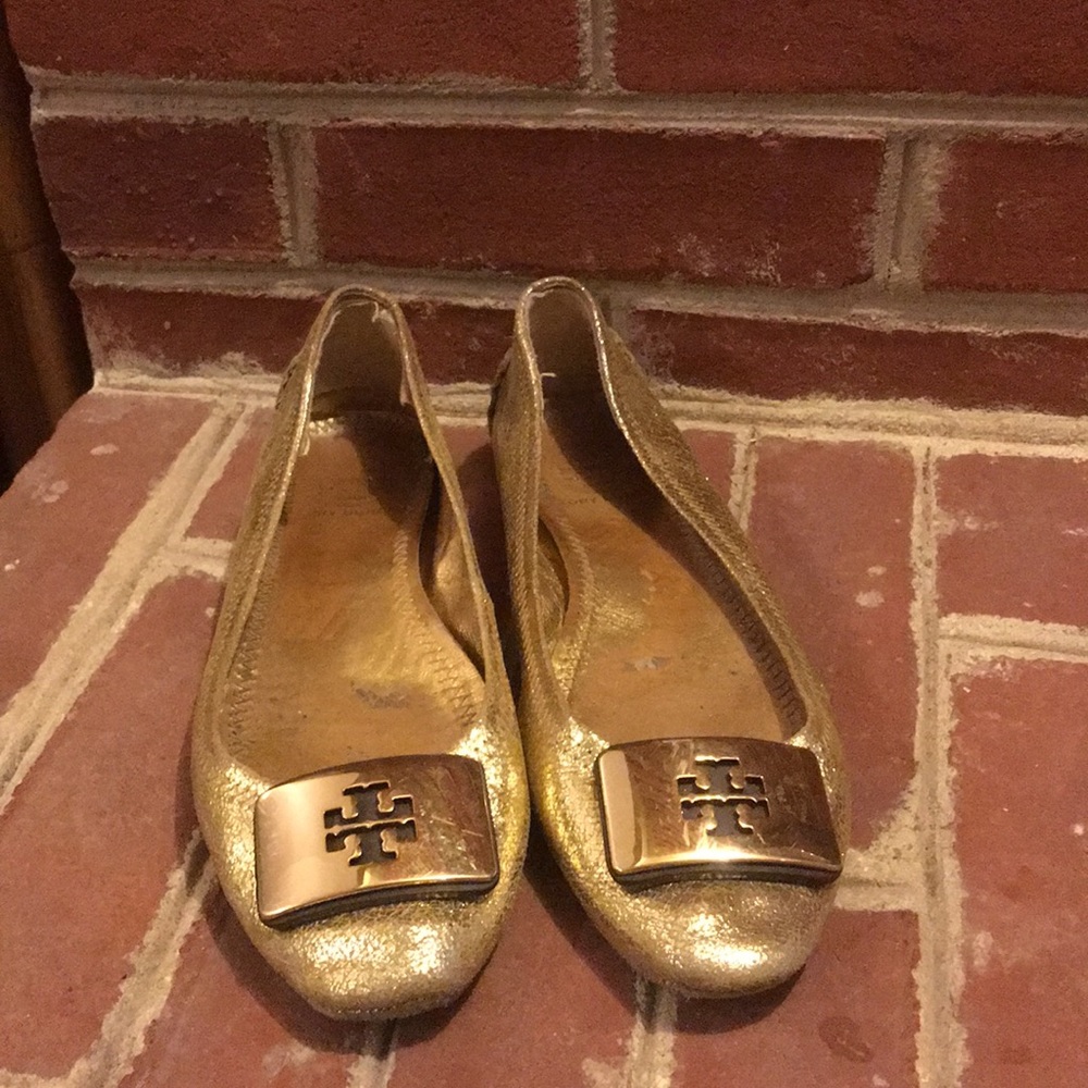 Tory Burch Metallic Gold Driving Moccasin Loafer